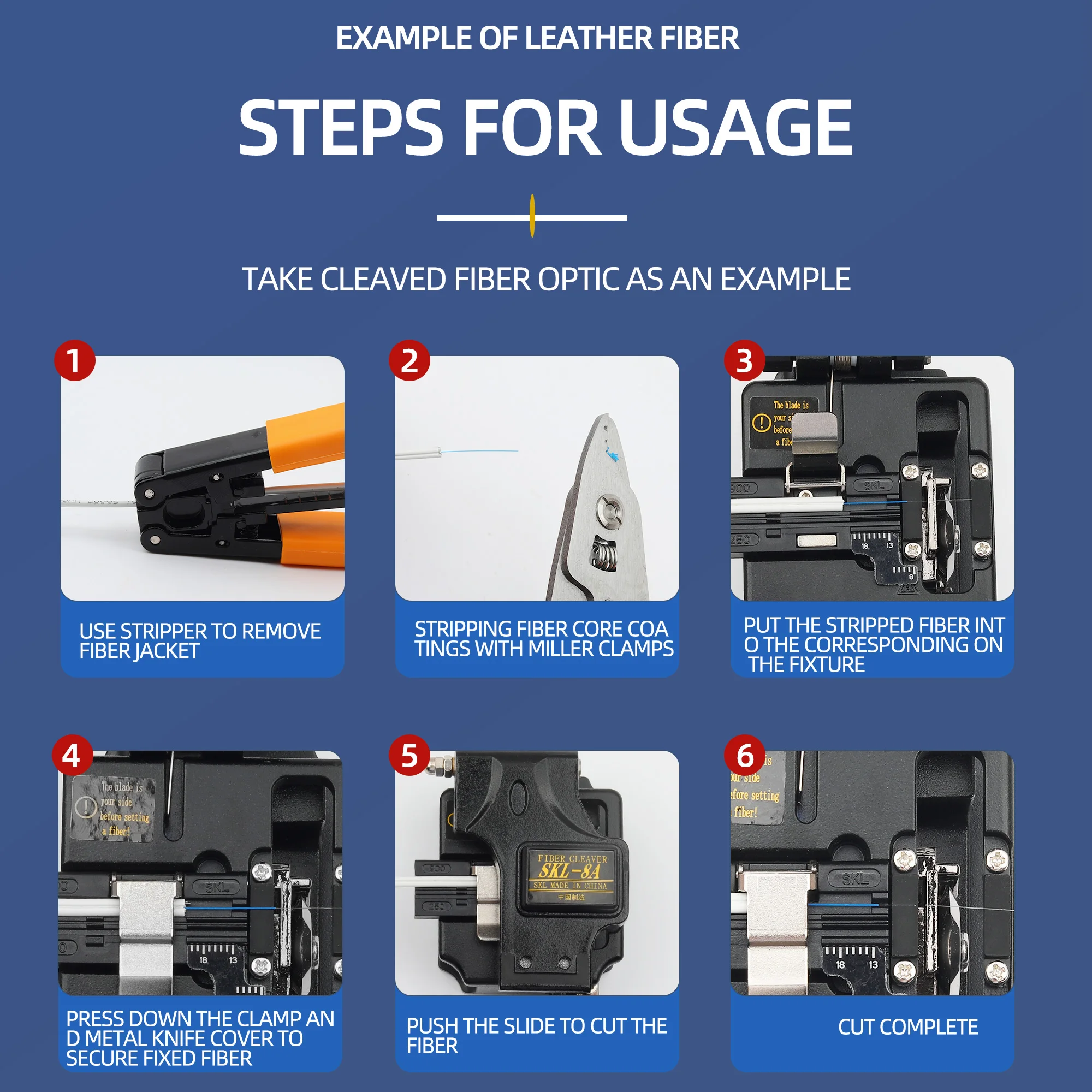 Fiber Cleaver SKL-8A Black FTTH High Precision cutting tool Optical Cutting Knife Fiber Cleaver Cable KELUSHI