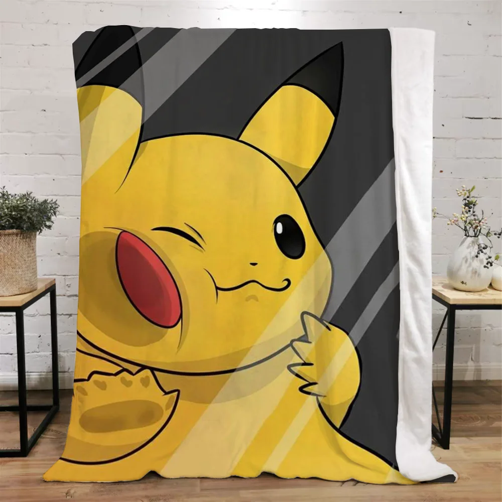 Pokemones Thick Blankets for Winter Blanket King Size Home Interior Knitted Plaid Microfiber Bedding Bed Throw Beach Towel Knee 3
