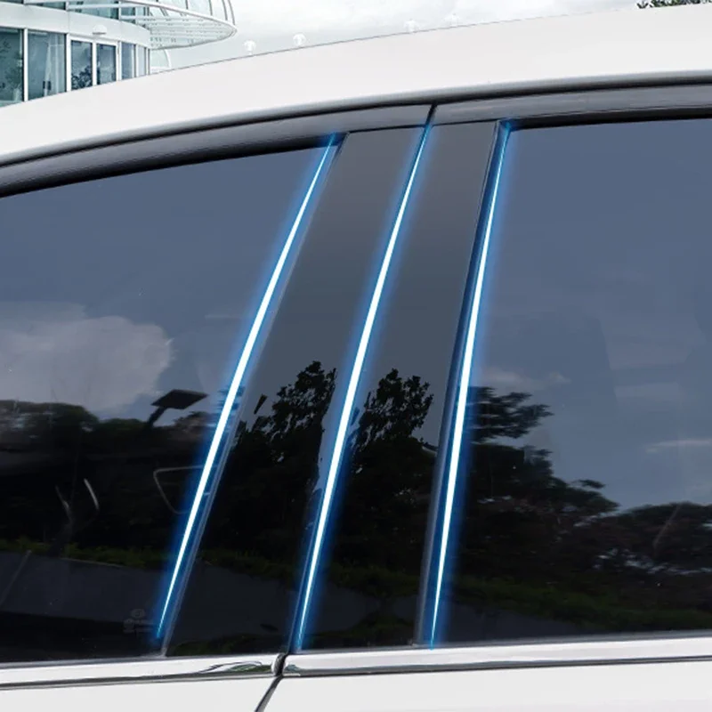 6 Pz Per Toyota Corolla 2014 2015 2016 2017 2018 Car Door Window Pillar Post Trim Covers Sticker Nero Lucido Parti Esterne