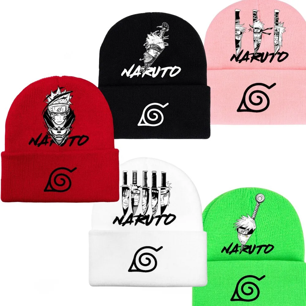 

Naruto Knitted Hat Anime Two-dimensional Character Printed Woolen Hat Warm Solid Color Printed Cold Hat Casual Hat Best Gift