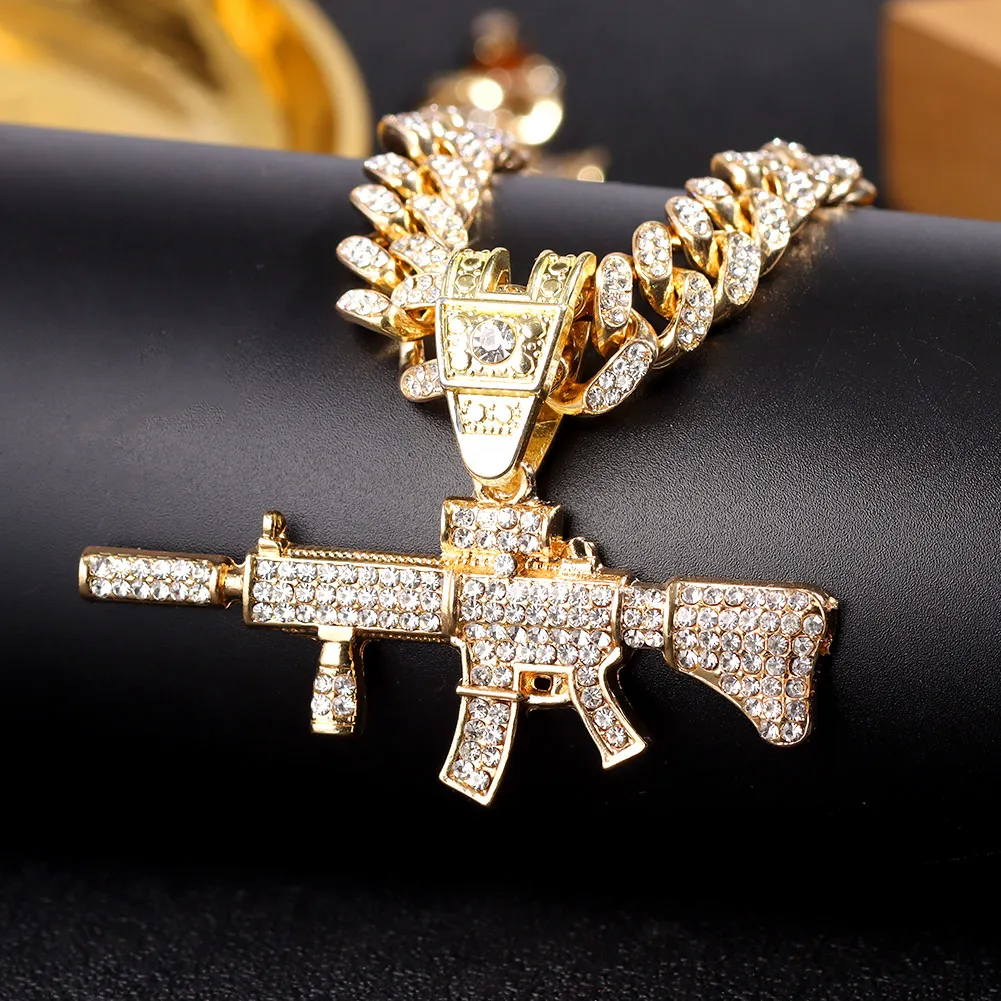 Buy U7 Men's Ak47 Rifle Shape Pendant Necklace With 22 Inch Chain 18K Gold  Plated Cool Army Style Jewelry at Amazon.in