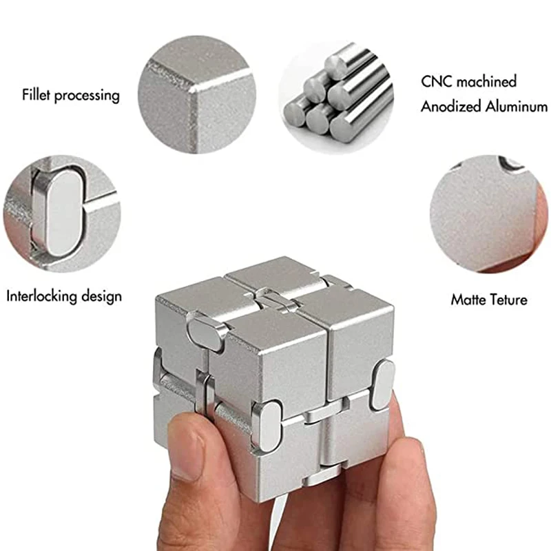 Infinity Cube Full Metal Aluminium EDC Hand For Autism Anxiety Stress Relief Toys Cool Gadgets Antiestrés Juguetes Ansiedad