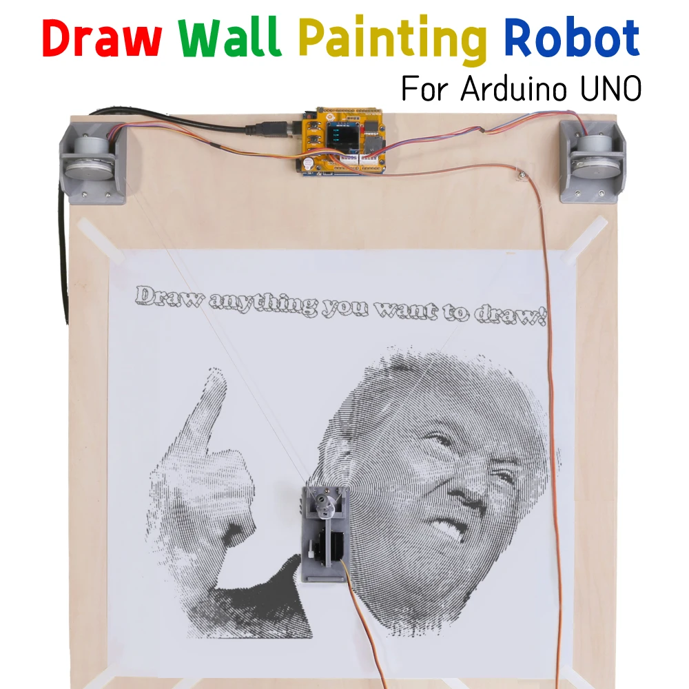 Drawbot Desenhar Linha Plotter Pintura de Parede Robot Maker Projeto Kit Polargrap
