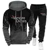 2024 American Usa Tv Movie Trending Vampire Diaries Unisex Printed Hoodie + Pant 2 Piece Set Sports Wear 3D Ink Jogging Suits 3