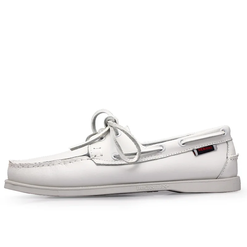 Men Loafers Fashion Genuine Leather Casual Flat Slip-on Driving Footwear Boat Shoes Comfortable Lazy Male Shoes