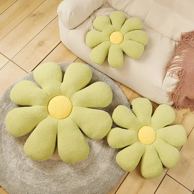 Super Soft Plush Daisy Flower Pillow Stuffed Car Seat Pillow Chair Cushion Floor Mat Room Sofa Decor Gift For Girl Room Birthday 5