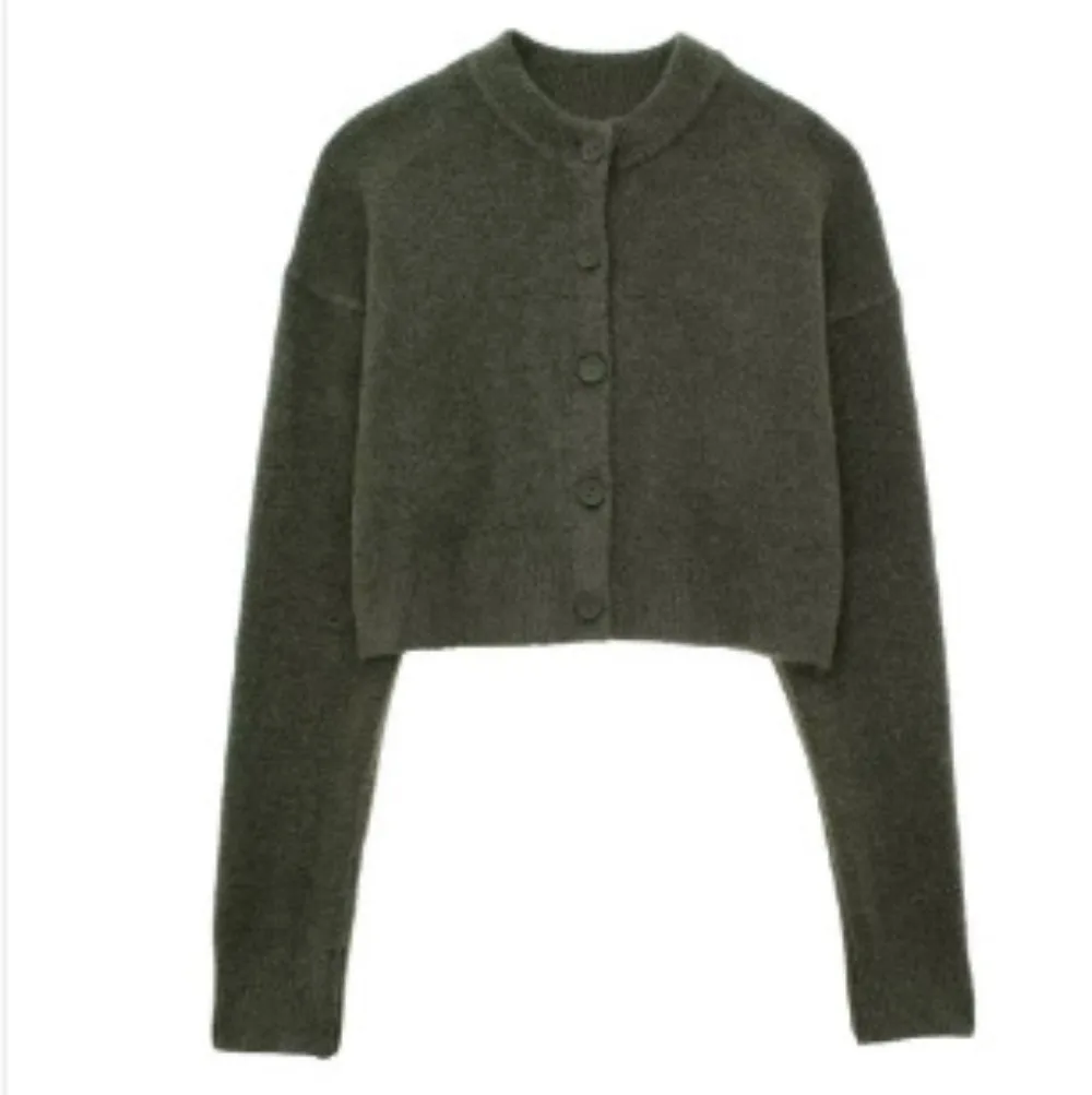 2024 Women Fall Winter Sweet Soft Knit Coat Cardigan Solid Color Tie-Up Front Sweater Tops