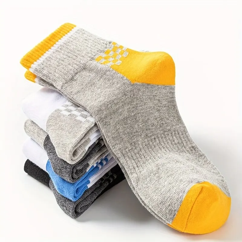 Men's Breathable Casual Sports Socks Quarter Socks For All Seasons 5pairs/set,sports socks,casual socks,breathable socks,athletic socks,gym socks