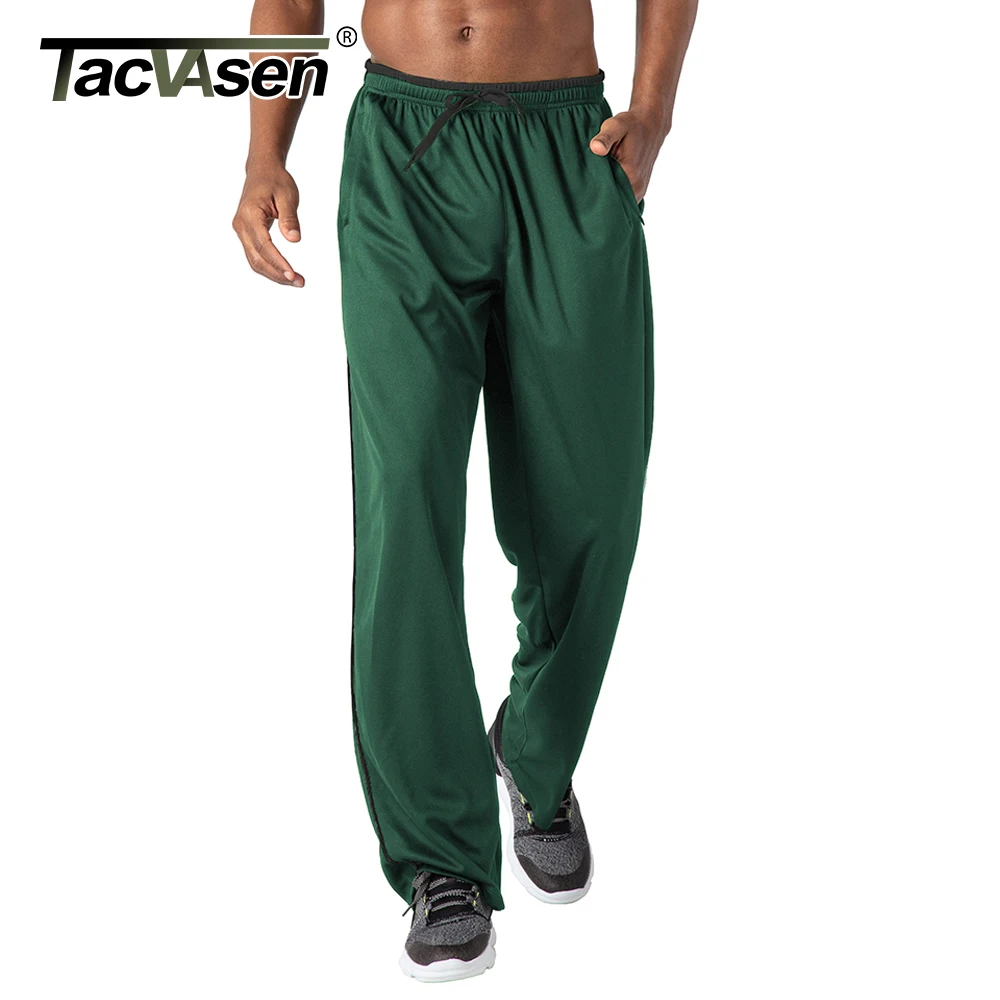 Sport Jogging Trousers TACVASEN Breathable Mesh Sportswear Pants Men Casual Trousers Elastic Waist Running Joggers Hiking