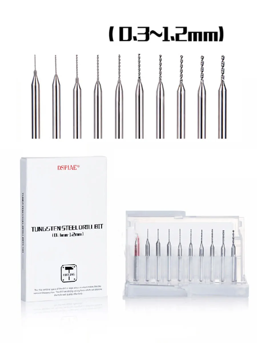 DISPAI DB-01 HAND DRILL TUNGSTEN CARBIDE DRILL BIT 0.3MM-3.0MM METAL BIT 3.175MM