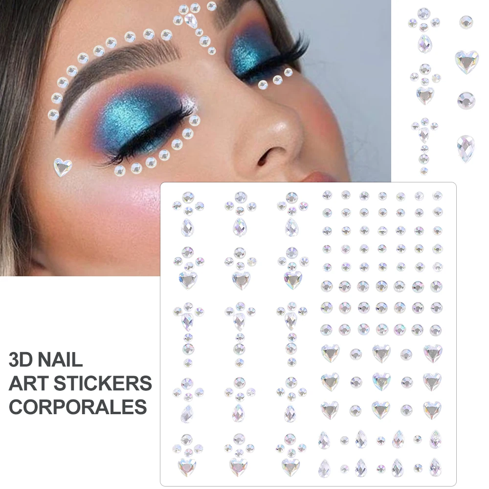 Sparkling Rhinestone Face Tattoo Stickers