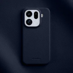 Premium Genuine Cowhide Leather Case - Handmade Business Protective Back Cover - OPPO X9 Ultra (Dark Blue)