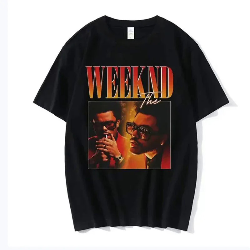 

Женская Винтажная футболка унисекс The Weeknd, черная футболка в стиле 90-х с графическим принтом, топы, футболка, одежда в стиле оверсайз, 2,0