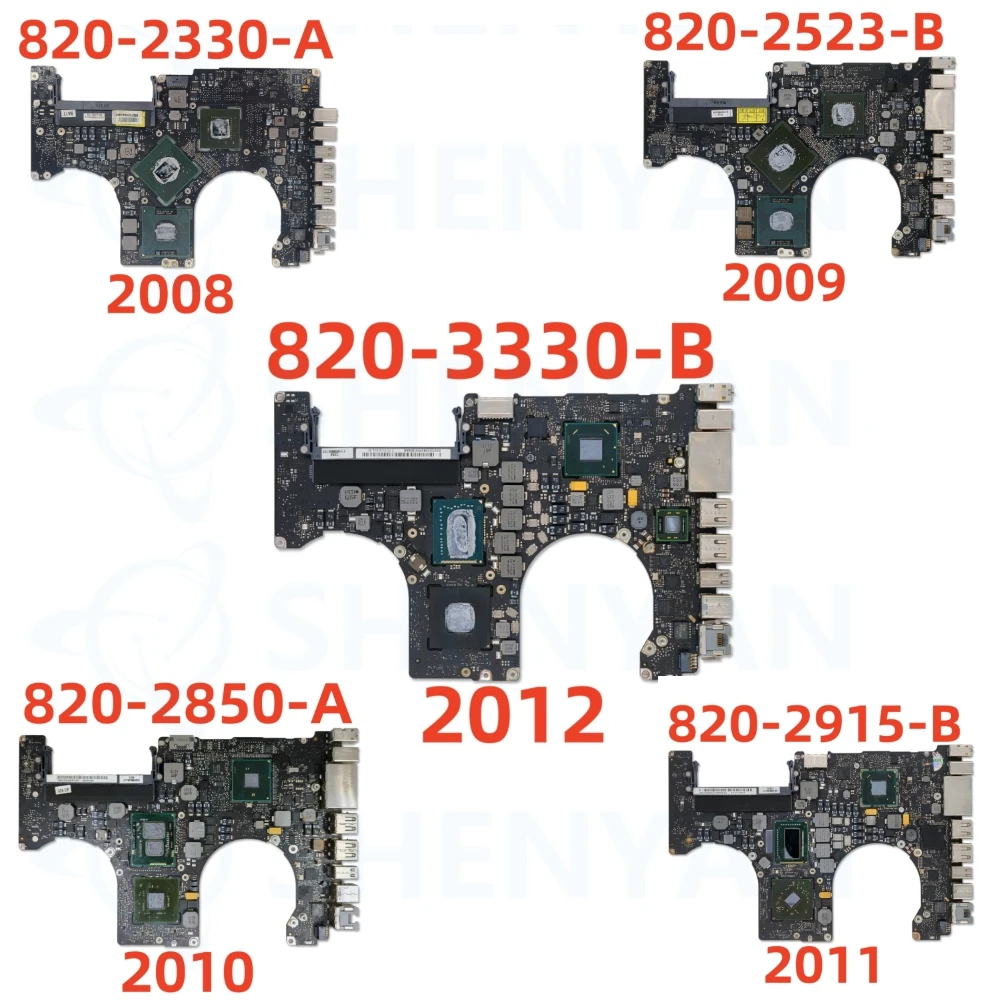 

820-2523-B 820-2915-A 820-2850 820-2330-a A1286 2.4ghz Core 2 Duo P8600 Logic board for Macbook Pro 15.4" Motherboard 2008-2012