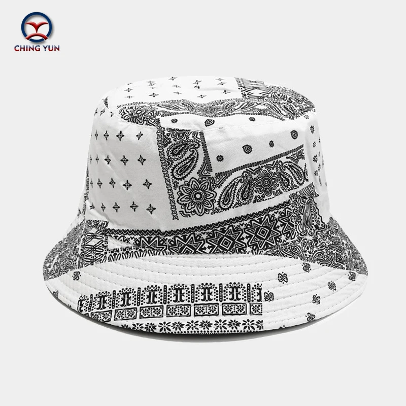 New Hat spring and summer National style cashew flower double-sided collapsible fisherman hat men and women outdoor 