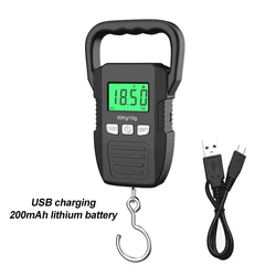 Portable LCD Digital Hanging Scale - 60kg Capacity, USB/Battery Rechargeable Luggage Weighing Tool (WH-A33 Charging)