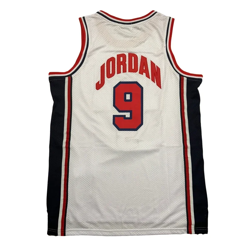 Basketball jerseys 1992 USA 9 23 SPACE JAM jersey Sewing Embroidery Outdoor sportswear high quality Blue White THROWBACKS