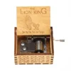 Antique Carved Lion King Music Box Hand Crank Wooden Christmas Gift Home Decor 1