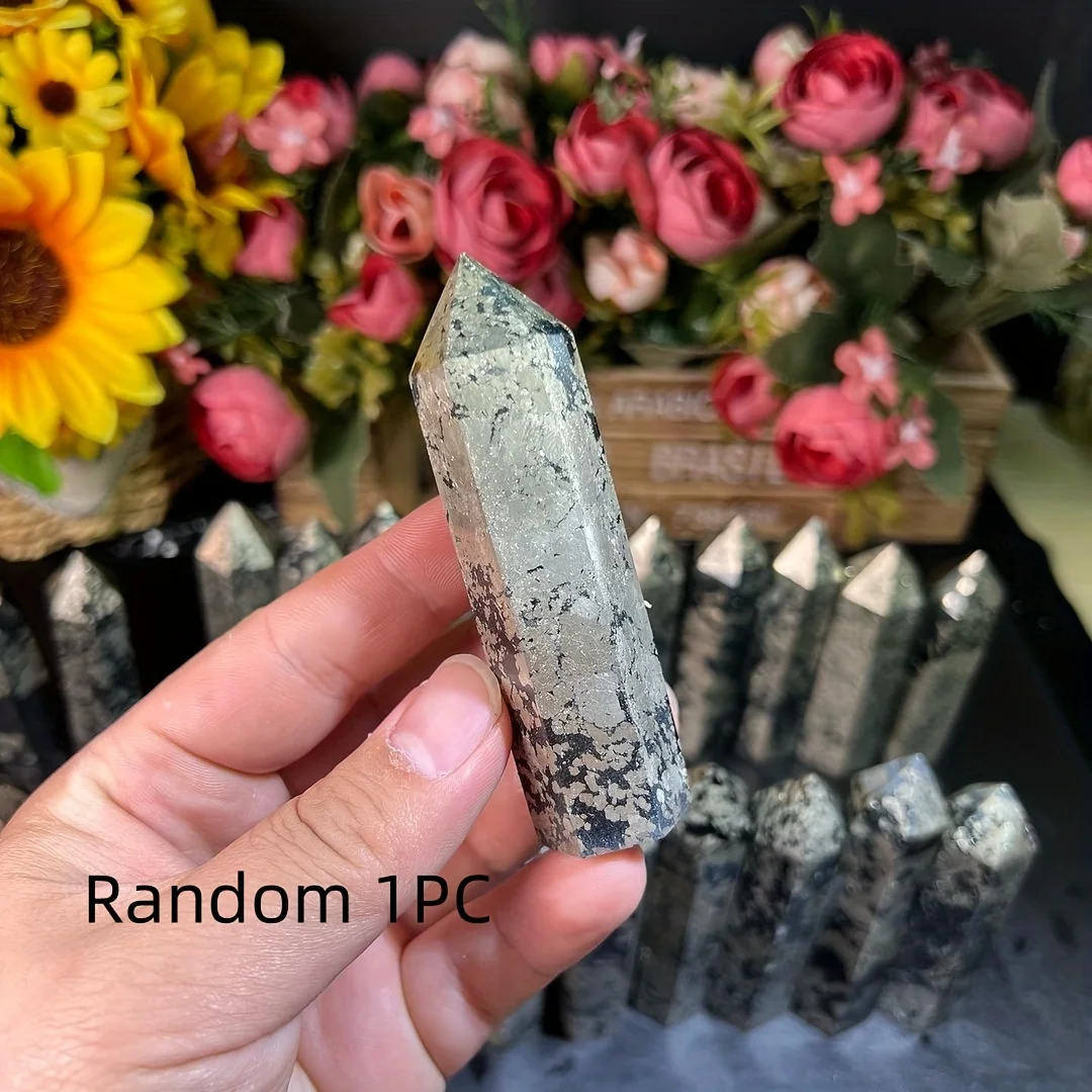 Natural Pyrite Tower, Crystal Energy Tower, Spiritual Energy Quartz Chakra Magic Column - Home Decor, Holiday Gifts 6