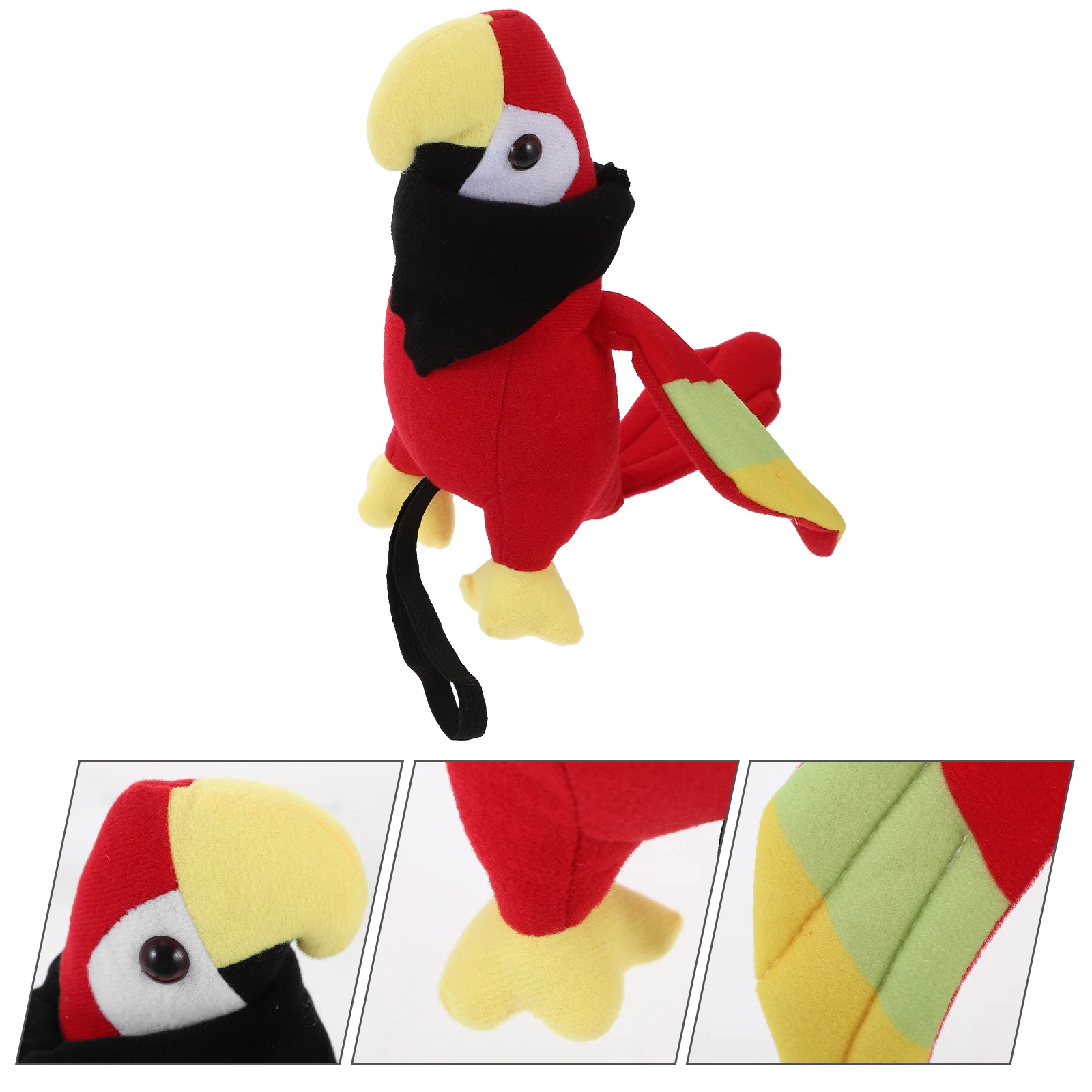 

Halloween Pirate Costume Accessory Cosplay Outfits Simulation Parrot Ornaments Props Realistic Stuffed Bird Model Plush Supply