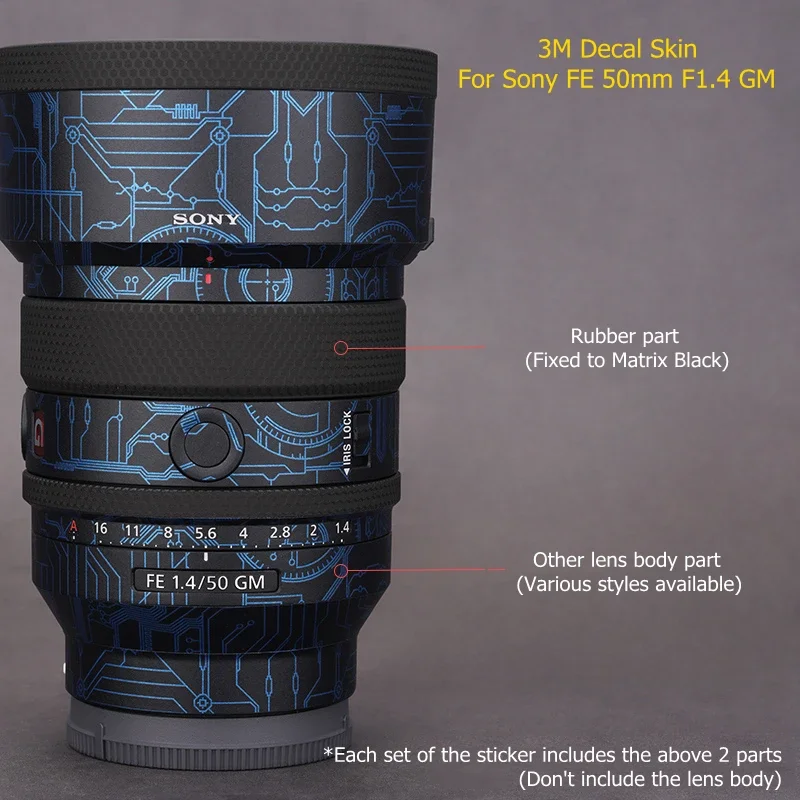 For Sony FE 50mm F1.4 GM Decal Skin Vinyl Wrap Film Camera Lens Body Protective Sticker Protector Coat