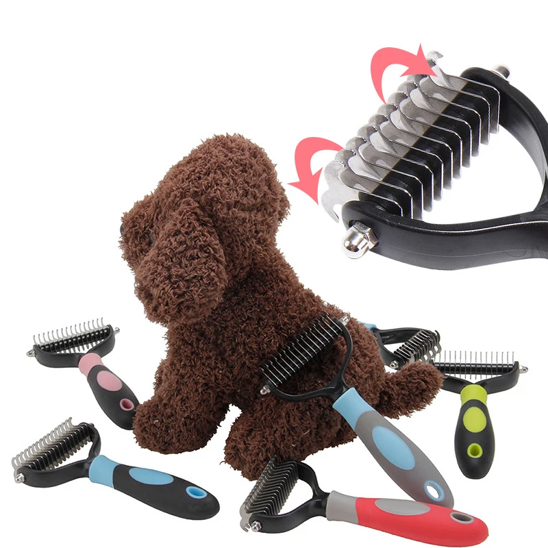Pettine Per Cani Dematting A 2 Lati Spazzola Per Gatti Professionale Per Animali Domestici Spazzola Per Cani Con Pelo Volante Per Spargimento Di Sotto