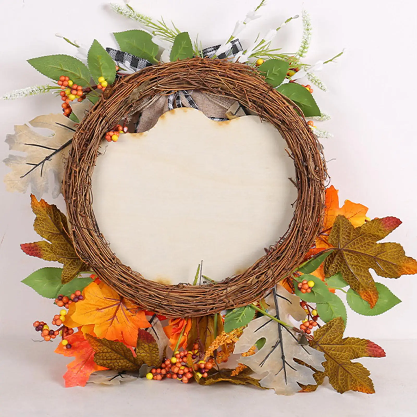 Harvest Fall Wreath Pumpkin Decorative Hanger Thanksgiving Wreath Front Door