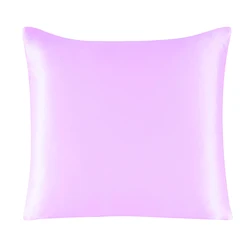 Luxurious Pure Silk Pillowcase with Zipper - Solid Multicolor, Various Sizes - 80x80 cm (Light purple)