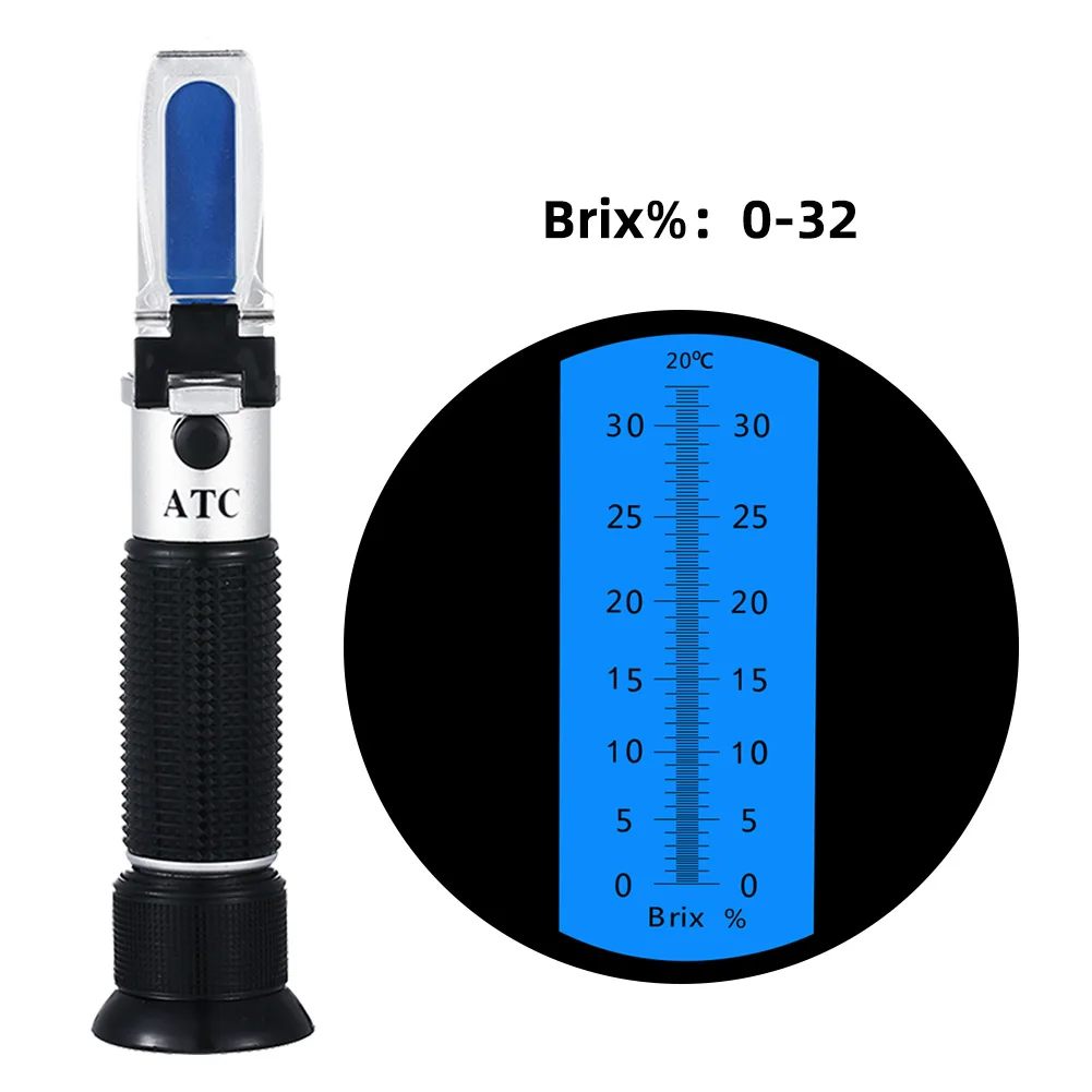 0-32% Brix Refractometer ATC Hand Held Fruit Juice Brix Sugar Beer Optical Test
