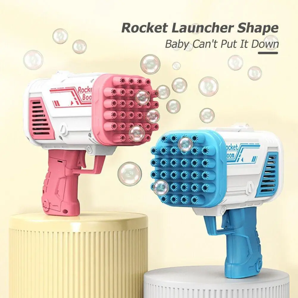 

Automatic 32hole Gun Toy Toys Bazooka Interactive Summer Portable Kiddie Gift Bubble R8o8