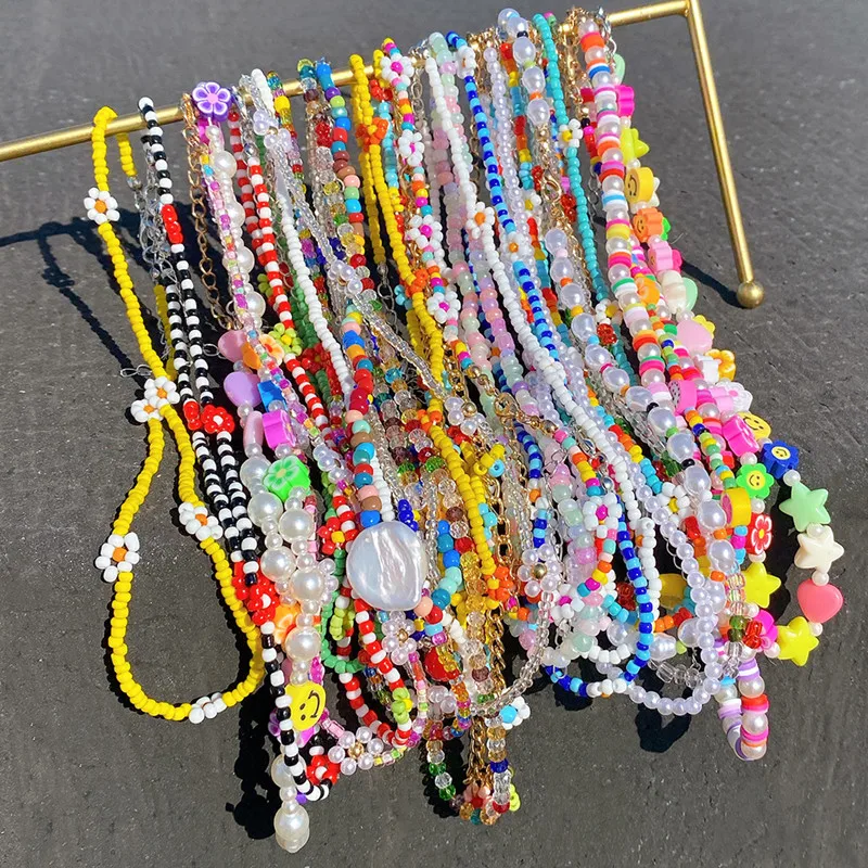 ●VVV● Angel Flower Mix Bead Cross Chain Necklace 22SSNK056 mqdefault.jpg