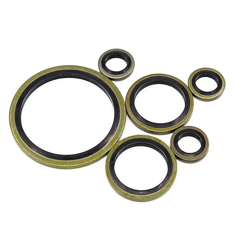 Washer Gasket 6/8/10/12/14/16~60mm Bonded Washer Metal Rubber Oil Drain Plug Gasket Fit M6/M8/M10/M12/M14/M16~M60 Combined Washer Sealing Ring