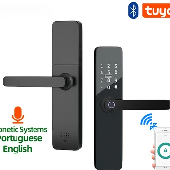 생체 인식 지문 문짝 잠금 장치, 스마트 잠금 장치, Tuya 앱 원격 잠금 해제, 키리스 디지털 전자 문짝 잠금 장치