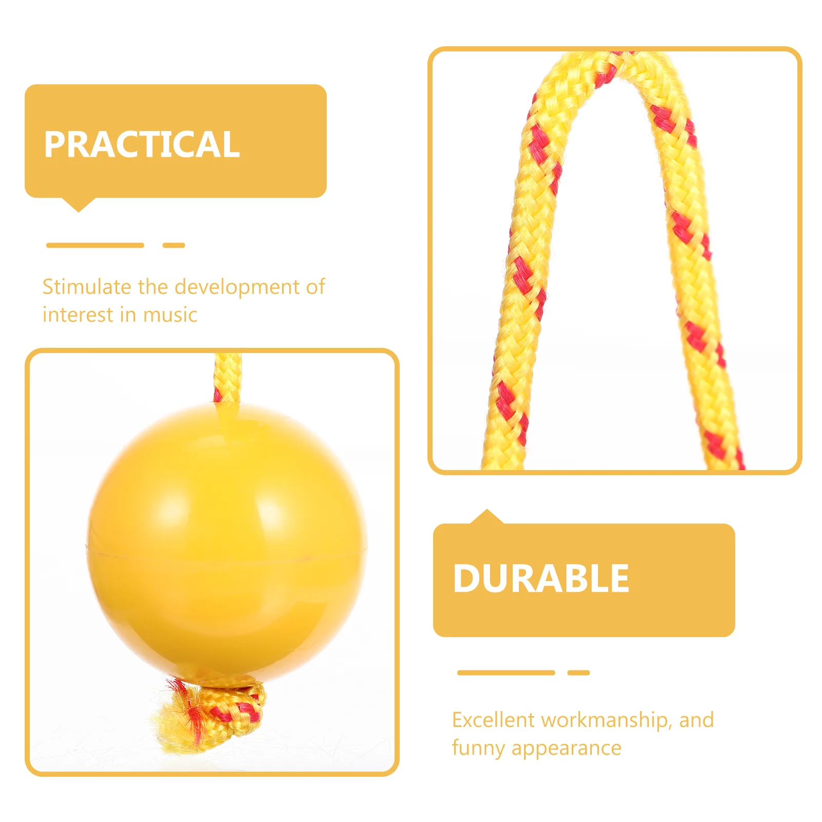 Kids Musical Instruments Maracas Single-hand Percussion Toy Funny Sand Shaker Child Yellow Rhythm Hammer Drum Ball One-hand