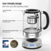 Electric Tea Maker 1.7L with Automatic Infuser for Tea Brewing, Stainless Steel Glass Kettle, Presets for 5 Tea Types and 3 Brew 4
