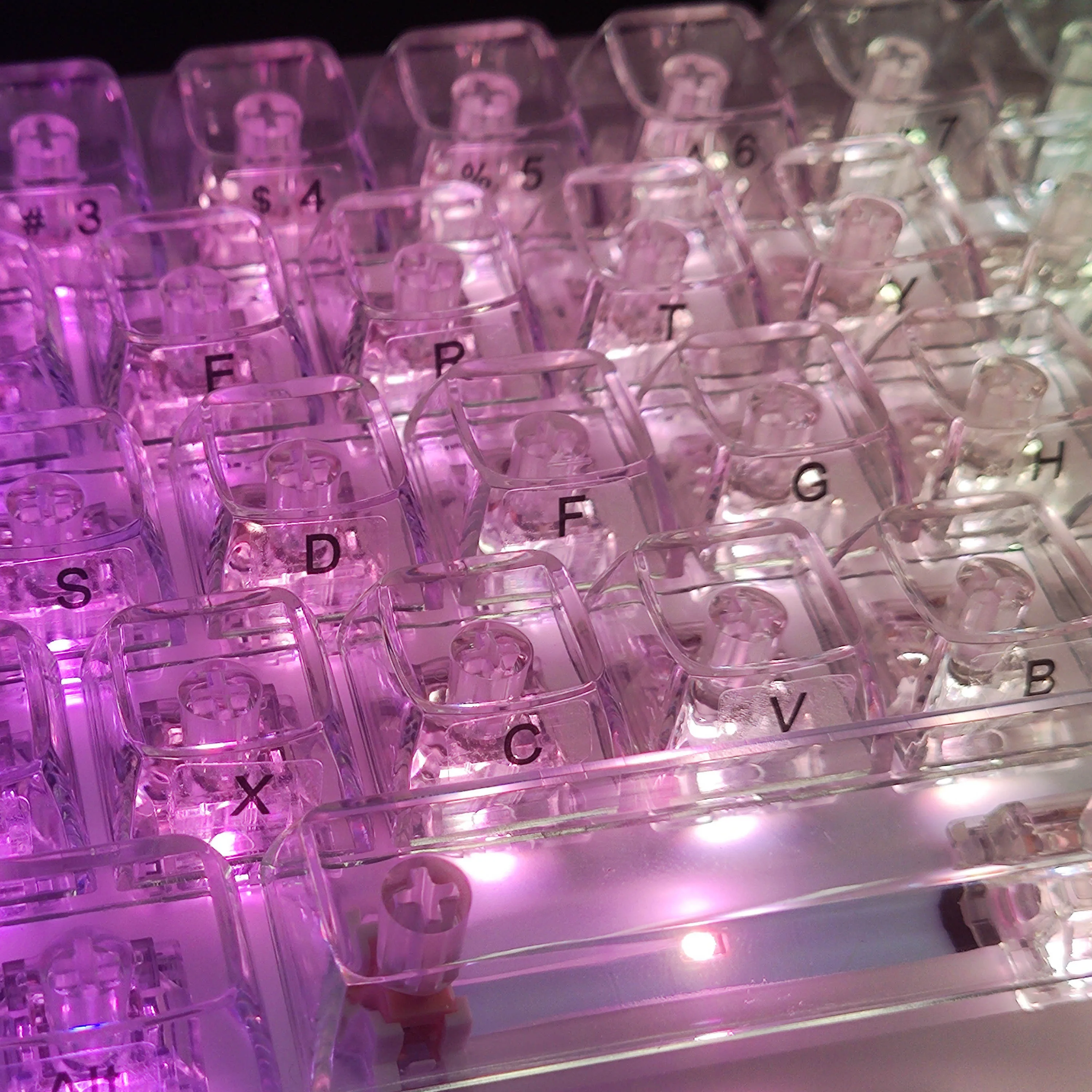 Chaves de Cristal Backlit Keycap Transparente Keycaps para mx Interruptor Mecânico Teclado do Jogo Cbsa Perfil em Branco Tampões Chaves do Jogo 132