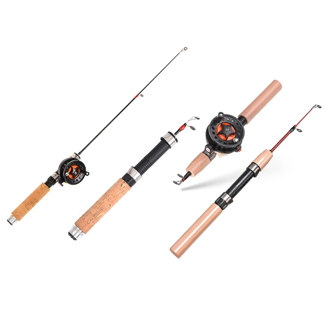 Winter Ice Fishing Rod Reel Combo Set 2 Sections Telescopic Fishing Pole  Wheel - AliExpress