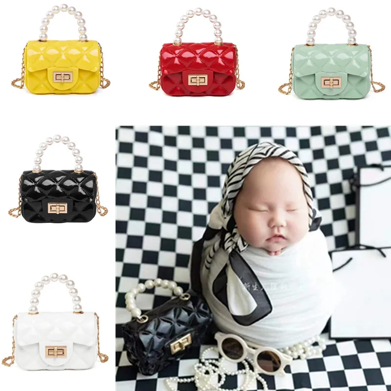 Newborn Photography Ornament Prop Accessories Elegant Pearl Handbag Studio Baby Photo Decorative Crossbody Bag Children Mini Bag