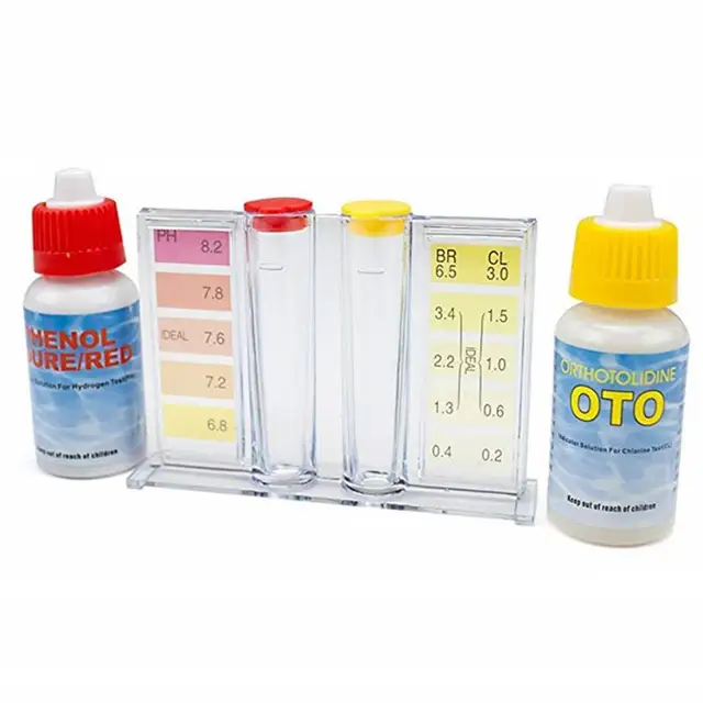 Klór Ph -Tesztkészlet Medence Gyógyfürdő Pezsgőfürdő -Medence Tesztelő Vízminőségi Készlet Úszómedence - Image 3