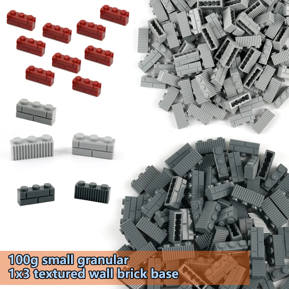 100g High Wall Thick Small Granular Building Blocks Assembled Parts Bulk 1x3 Dots Wall Assembled Model Bricks DIY Kids Toys Gift
