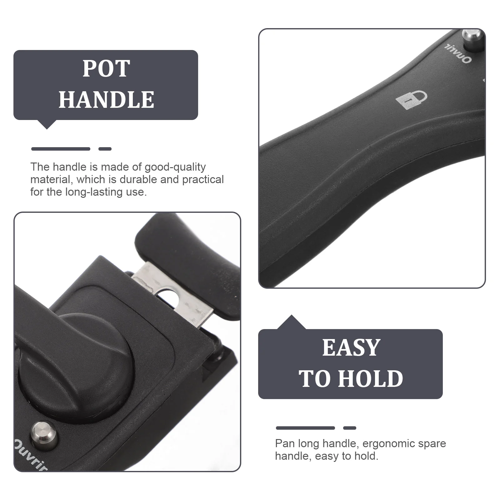 Ergonomic Bakelite Anti Scald Handle For Soup Pan Fry Universal Replacement Wok Handle Cookware Parts Frying Pan Hand