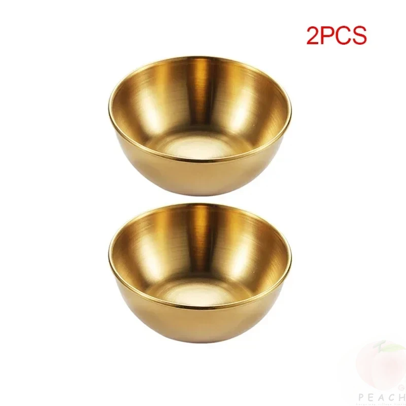 Stainless Steel Small Sauce Dishes Seasoning Serving Tray Spice Plates Set Soy Sauce Dish Specialty Tableware 2/4/6pcs