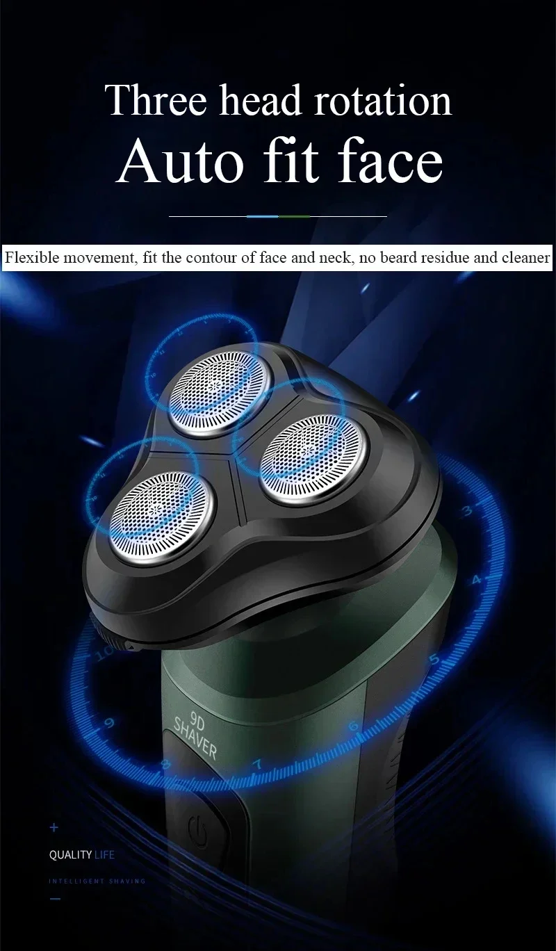 Xiaomi Electric Shaver for Men Waterproof Electric Trimmer Razor Wet Dry Use Rechargeable Battery Rotary Shavers Machine shaving