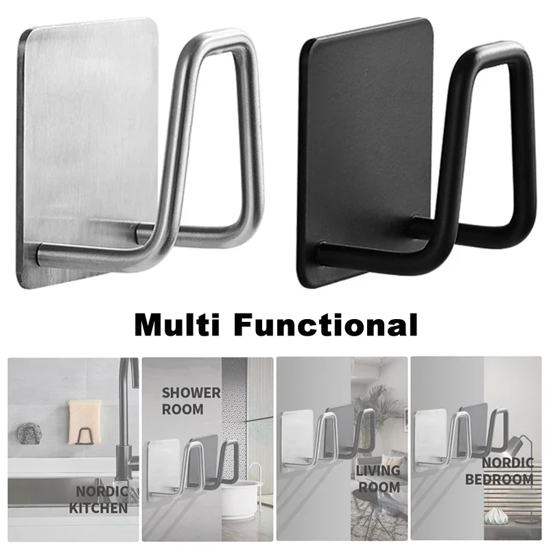 

Self Adhesive Sponges Holder Kitchen Sink Sponges Drain Drying Rack Stainless Steel Hooks For Kitchen Bathroom Accessories