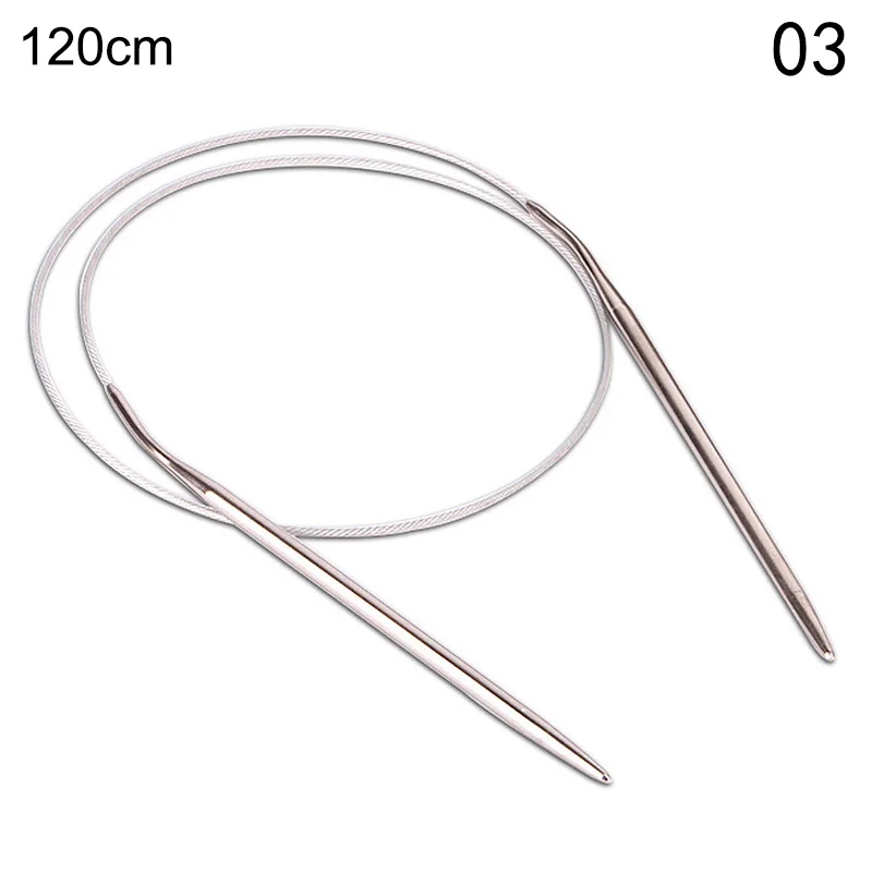 Description Picture 5 of item43/60/120cm Stainless Steel Circular Knitting Needles Ring Needle Cable Ring Weaving Needles For DIY Knitted Sweaters Hats Socks