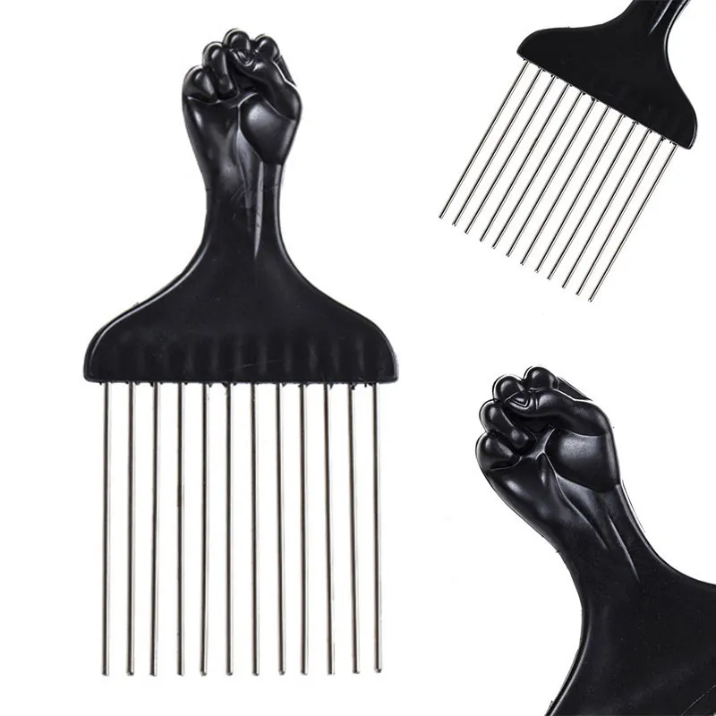1 Piece Afro Fork Comb Stainless Steel Wide Teeth Hairdressing Brush Metal Pins Pick Hair Styling Tools Insert Curly Hair Comb 5