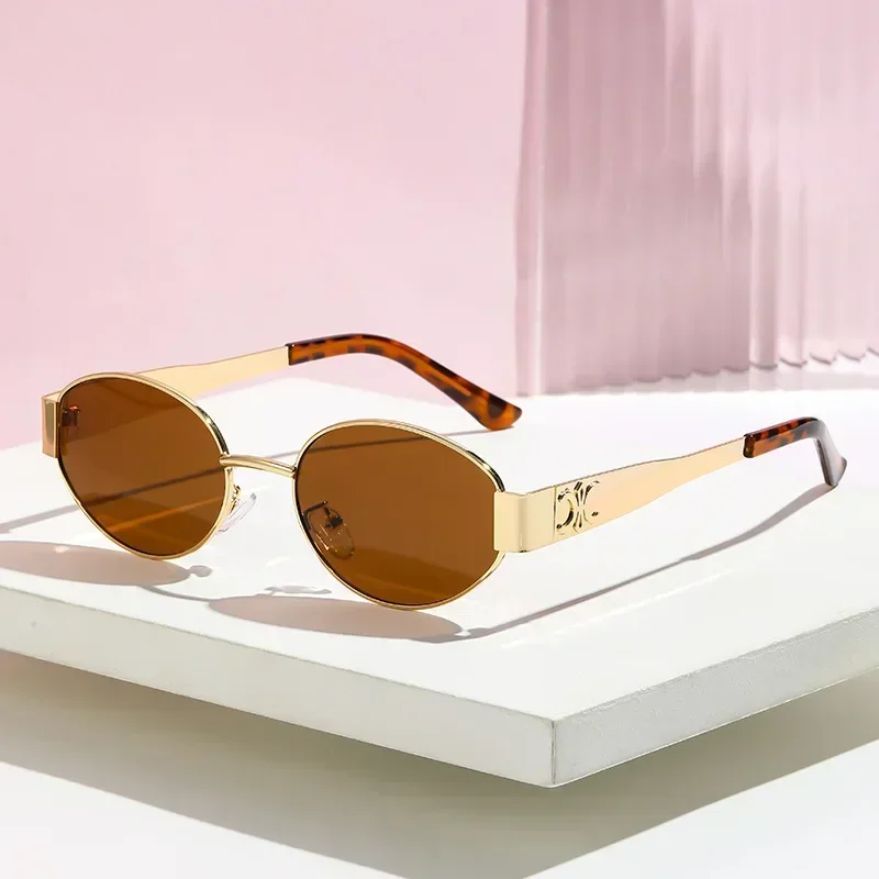 Luxury Metal Brand Sunglasses for Men and Women Unisex Designer Fashion Sun Glasses Oval Unisex Stylish Eyewear Shades UV400 3
