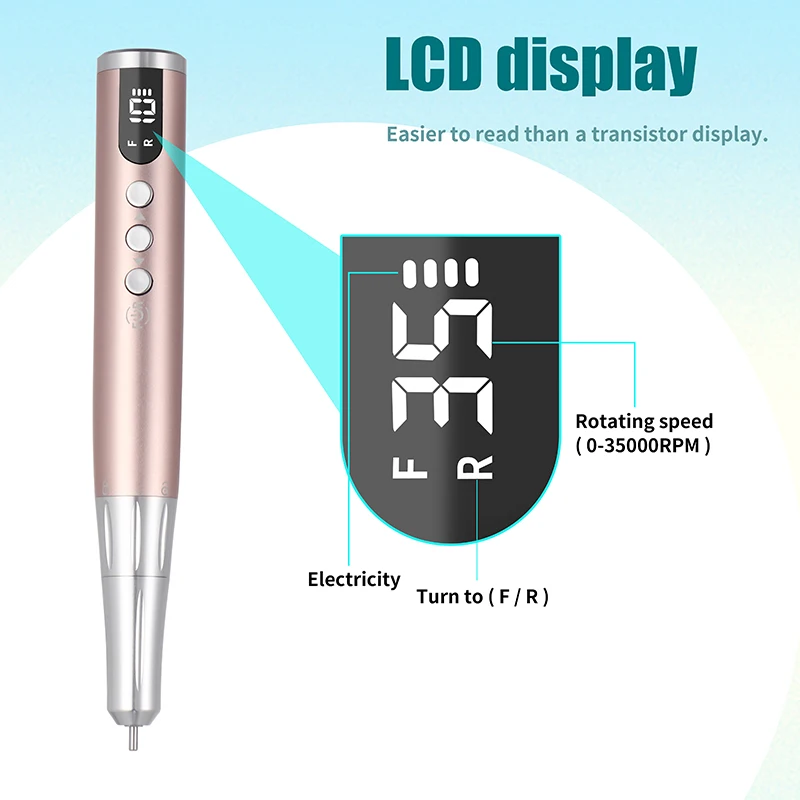 35000RPM Nail Drill Machine Rechargeable Nail File Nails Accessories Gel Nail Polish Sander Professional Tool Manicure Set 3