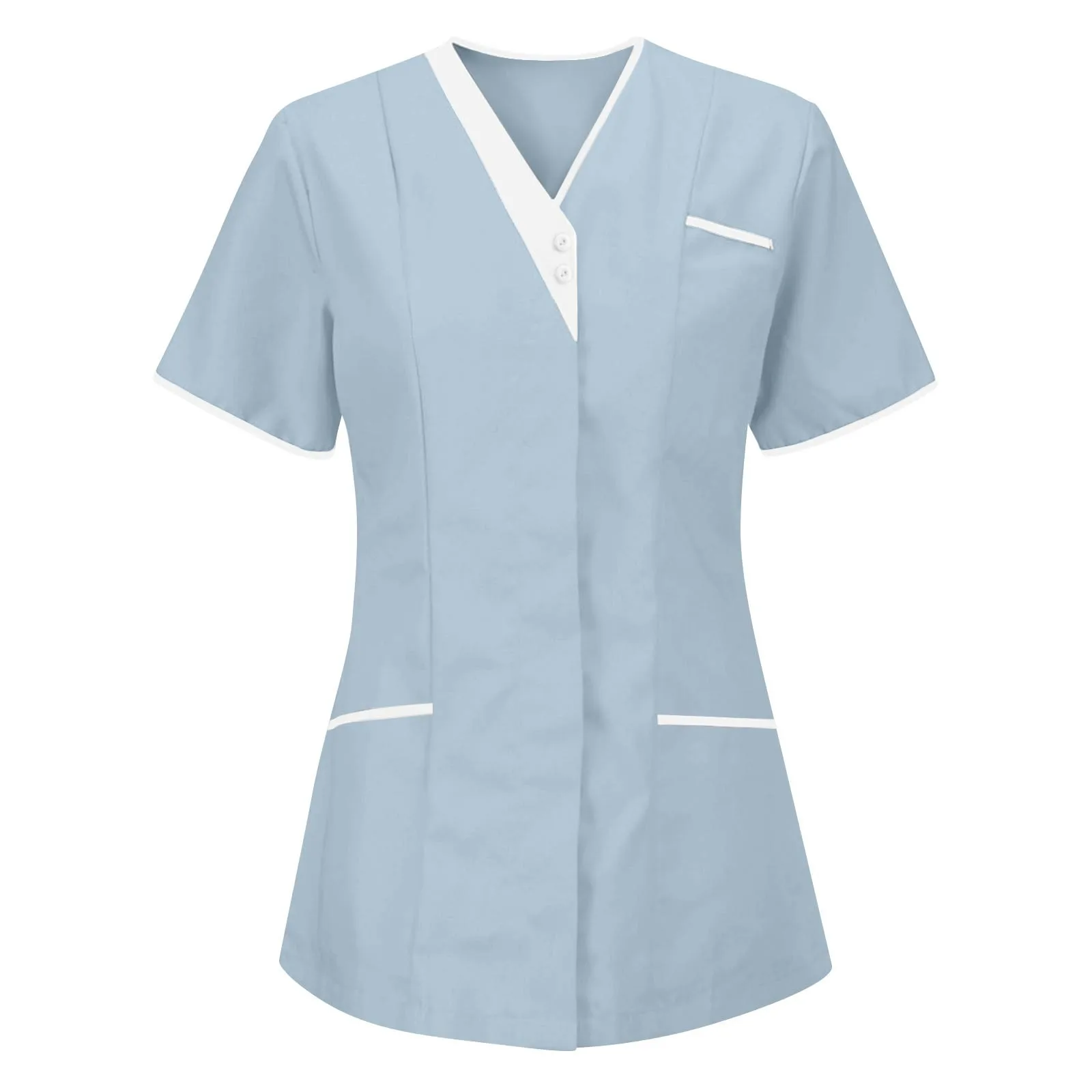 Ropa de trabajo clínica, uniforme de enfermera médica, Top de manga corta, ropa de médico, blusa médica de Color sólido,