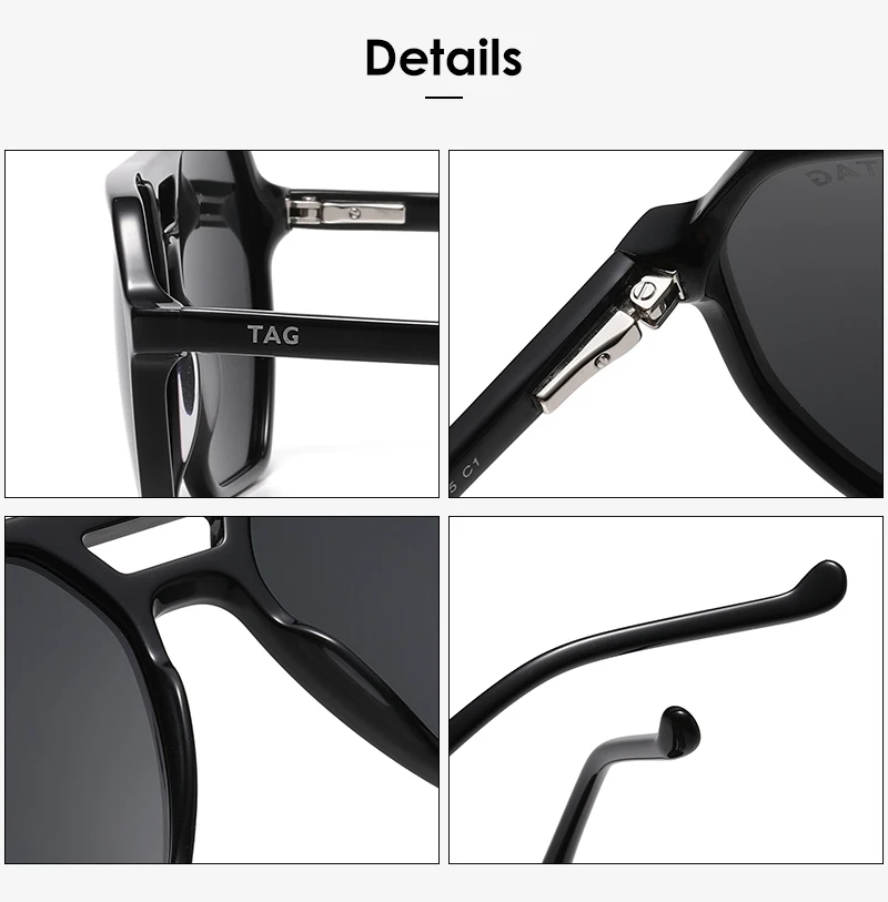 TAGHezekiah Vintage Acetat Polarisierte Sonnenbrille Herren Mode Retro Designer S8581 Sonnenbrille Damen Luxusmarke 2025 Sonnenbrille – Detail 9